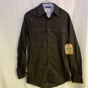 NWT Mens Route 66 Button Down Small Shirt